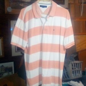 Men's XL PEACH/WHITE Polo Shirt